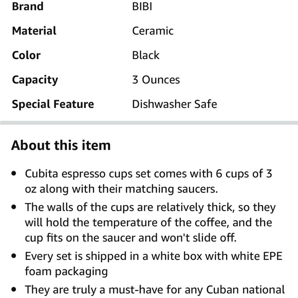 NIB Cubits Espresso 6 cups & 6 saucers - Picture 3 of 4